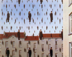 René Magritte, Golconde, 1953, 