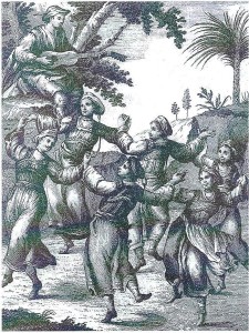 Danza di contadini siciliani (incisione in Borch 1782)]