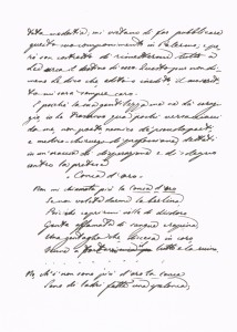 Pagina manoscritta della lettera di Pitrè