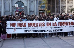 Demonstration against the border crossing between Spain and Morocco