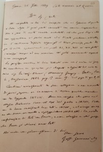 Lettera autografa di Raffaele Garrucci (ph. L. Novara
