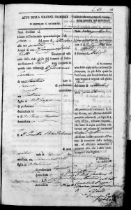 Atto della solenne Promessa di Giovanni Canham - Stato civile della restaurazione di Palermo (Sezione Zisa)› Matrimoni› 1845