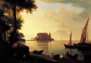Vanvitelli, Napoli, Castel dell'Ovo dalla spiaggia, 1670