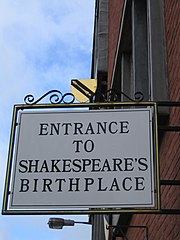 Ingresso alla casa Natale di Shakespeare