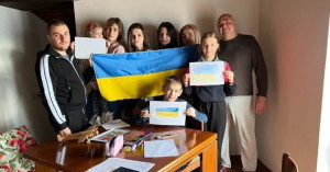 I primi ucraini rifugiati a Marmosedio