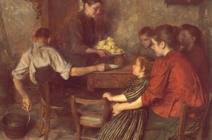 Il pasto frugale, di Emilie Friant, 1900 ca.