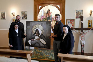 Madonna di Kyiv, nella cappella dell'Istituto sacro Cuore a Mugnano, Napoli (@Ansa, Ciro Fusco)