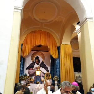 Madonna di Kyiv, presso il  Santo Sepolcro allestito nella parrocchia di San Biagio di Mugnano di Napoli, lo scorso 14 aprile (© Vyacheslav Okun, SJ) 