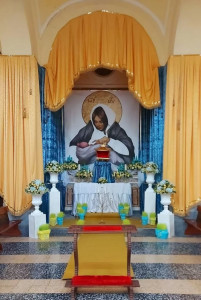 Madonna di Kyiv, presso il  Santo Sepolcro allestito nella parrocchia di San Biagio di Mugnano di Napoli, lo scorso 14 aprile (© Vyacheslav Okun, SJ)