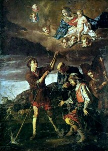 Matthias Stom - Miracolo di Sant'Isidoro Agricola Olio su tela - 347 x 253 cm -  Duomo di San Giorgio Martire - Caccamo (Palermo),