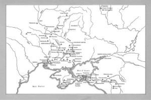 Carta dei principali siti e kurgan scitici, da Rostovzeff 1922