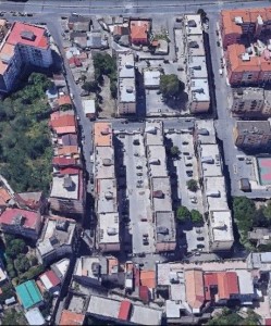 I cinque blocchi del Rione (da Google Eart)