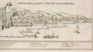 Fig. 15 Napoli, pietra del pesce al Lavinaio, Cassiano da Silva, inizi Settecento (Amirante, Pessolano, 2005) 