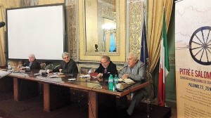 Luigi Lombardi Satriani con Antonino e Ignazio E. Buttitta, Palermo, dic. 2017 