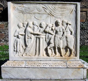 Scena di un sacrificio, Bassorilievo 79 d.C., Pompei, 