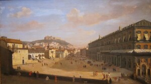 Gaspar van Wittel (Vanvitelli), veduta del palazzo reale di Napoli, 1706, Napoli, Musei d’Italia. 