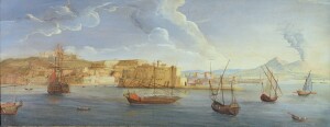   Fig. 8, Veduta di Napoli con il Castel dell’Ovo e il Vesuvio, inizi del Settecento, Gaspar van Wittel