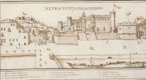   Fig. 7 Castel Nuovo (Maschio Angioino), F. Cassiano da Silva, inizi Settecento. in Amirante Pessolano (2005) 
