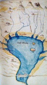 Il lago nel XVII secolo (Archivio di Stato di Firenze, Bartolommei, f. 175)