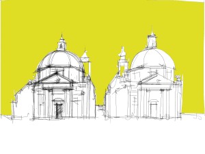 Le due chiese di Piazza del Popolo a Roma (dis. Schiavo)