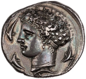  Aretusa su moneta, Siracusa 400 a.C. ca.