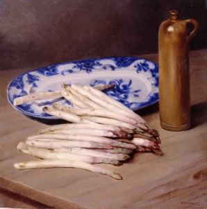 Natura morta con asparagi,1928ca., di F. Trombadori, olio su tela, Galleria d'Arte Moderna di Roma.