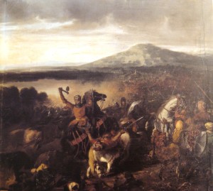 . Ruggero I nella battaglia di Cerami,1063.