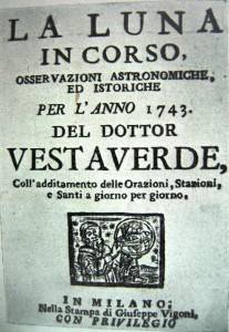 Lunario del 1743. Milano, Nella stampa di Giuseppe Vigoni (coll. L. Lombardo.