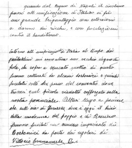 Stralci memorie scritte di Luigi Adriani (Archivio S. Adriani, Rieti).