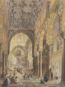 La-Cappella-Palatina-in-una-litografia-pubblicata-in-Henry-Gally-Knight-Saracenic-and-Norman-remains-to-illustrate-the-Normans-in-Sicily-Londra-1840.