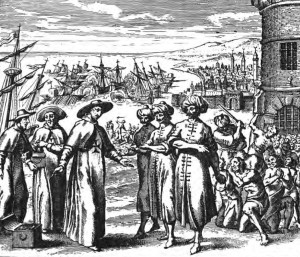 I padri redentori, immagine tratta da, The Story of the Barbary Corsairs by Stanley Lane-Poole, pubblicata nel 1890 da G.P. Putnam's Sons.1637