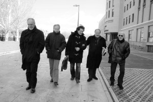 Valladolid, Luigi Lombardi Satriani, con Mario Bolognari, Mauro Geraci, Gianni Pizza e Francesco Faeta, 2007 (ph. Federico Faeta)