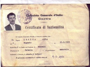 Certificato di nazionalità (Fonte: Museo etneo delle Migrazioni)