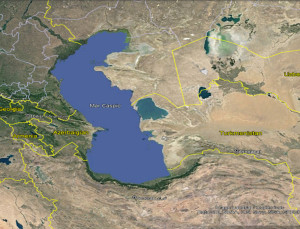 Mar Caspio, da Google Earth elaborata dall’autore