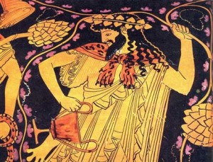 Dioniso su vaso a figure rosse della metà del V secolo