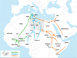(Fonte: Migrations : Avant la Méditerranée, la dangereuse traversée de l’Afrique – Le Journal du Développement (lejournaldudeveloppement.com)