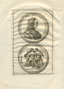 - Profilo di ‘Antonio Cocchi’ in Incisioni di And. Scacciati, antiporta del I vol. dei “Discorsi Toscani”, 1761
