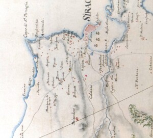S.-Schmettau-1720-1723-veduta-del-territorio-di-Siracusa-con-la-torre-di-Belveder