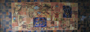 Mural with sea creature, c.1963, ceramic tiles, Hôtel Skanès Palace, Monastir-Skanès, ph: Jessica Gerschultz, source: post.moma.org 