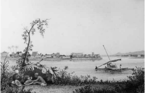 Una veduta di Rewa intorno al 1840
